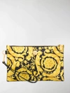 VERSACE BAROCCO-PRINT LEATHER POUCH BAG,15363590