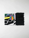 VERSACE LOGO EMBROIDERED SCARF,15356429