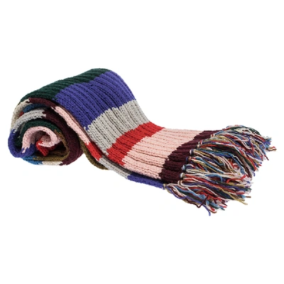 Pre-owned Burberry Multicolor Striped Long Chunky Knit Scarf