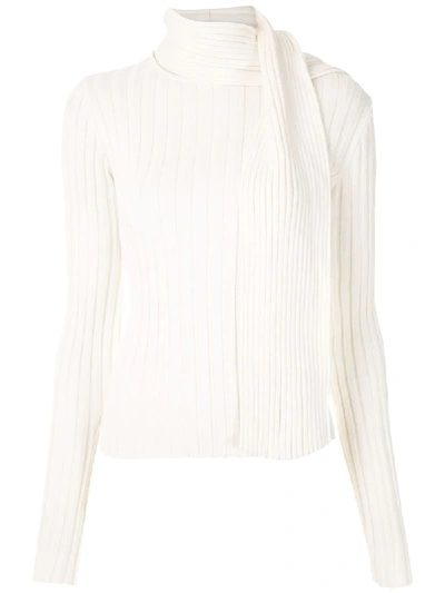 Gloria Coelho Scarf Knitted Blouse In Neutrals