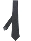 Brunello Cucinelli Adjustable Chevron Tie In Grey