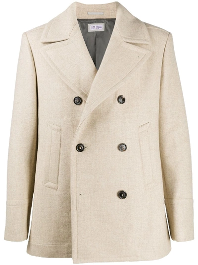 Brunello Cucinelli Knitted Double-breasted Coat In C900 Beige