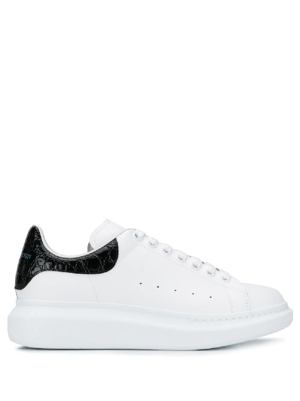 Alexander Mcqueen Exaggerated-sole Croc Effect-trimmed Leather Sneakers ...