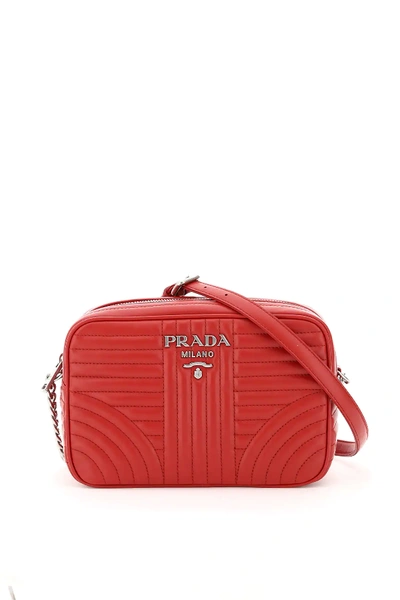 Prada Diagramme Crossbody Bag In Red