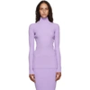 MM6 MAISON MARGIELA MM6 MAISON MARGIELA PURPLE TIGHT KNIT TURTLENECK