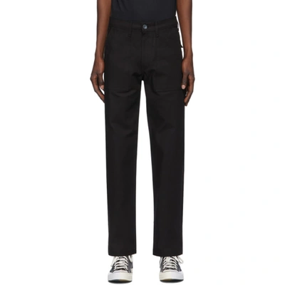 Naked And Famous Denim Black Canvas Work Trouser Trousers