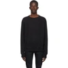 NAKED AND FAMOUS NAKED AND FAMOUS DENIM BLACK HEAVYWEIGHT TERRY CREWNECK SWEATSHIRT