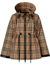 BURBERRY LOGO TAPE VINTAGE CHECK HOODED JACKET