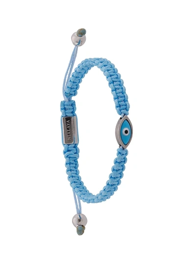 Nialaya Jewelry Evil Eye 绳结手链 In Blue