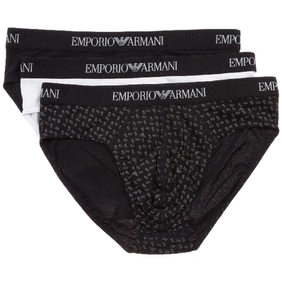 Emporio Armani Men's Underwear Briefs Tripack In Black