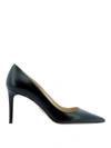 Prada 100 Glossed Textured-leather Pumps In Black