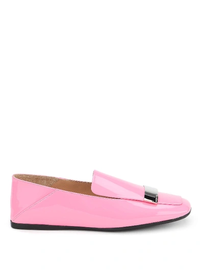 Sergio Rossi Patent Slippers In Pink