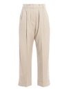 BRUNELLO CUCINELLI WOOL CROP TROUSERS WITH DARTS
