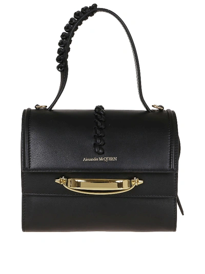 Alexander Mcqueen The Story Small Two-tone Leather Tote In Black