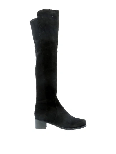 Stuart Weitzman Eloise 30 Suede Boots In Black