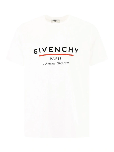 Givenchy Kids'  白色 Label 大廓形印花 T 恤 In White