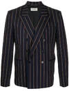 SAINT LAURENT STRIPED DOUBLE-BREASTED BLAZER
