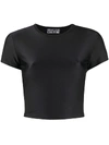 VERSACE JEANS COUTURE SATIN CROPPED T-SHIRT