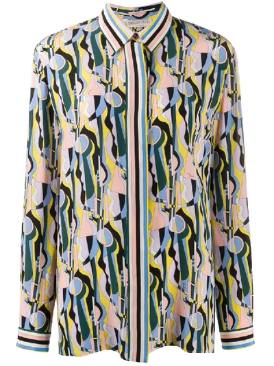 Pucci Sirens Song-print Shirt In Green