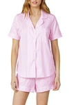 Bedhead Pajamas 3d Stripe Organic Cotton Sateen Short Pajamas In Pink