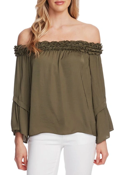 Vince Camuto Women's Bell Sleeve Off Shoulder Blouse In Fig Tree