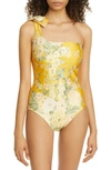 ZIMMERMANN AMELIE ONE-SHOULDER BOW ONE-PIECE SWIMSUIT,7547WAME