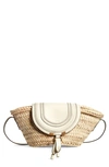 CHLOÉ SMALL MARCIE LEATHER & RAFFIA TOTE,CHC20US829C97