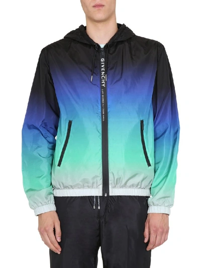 Givenchy Gradient Print Windbreaker Jacket In Blue