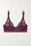 AGENT PROVOCATEUR CARMELLA STRETCH-LACE AND TULLE UNDERWIRED BRA