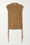 CHLOÉ LACE-UP CABLE-KNIT TANK