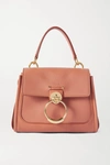 CHLOÉ TESS DAY MINI TEXTURED AND SMOOTH LEATHER SHOULDER BAG