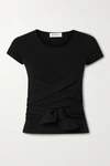 THE LINE BY K JEANNE KNOTTED COTTON-JERSEY T-SHIRT