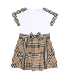 BURBERRY VINTAGE CHECK COTTON DRESS,P00492913