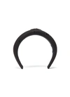 Prada Women's Cerchietto Wide Padded Satin Headband In Black