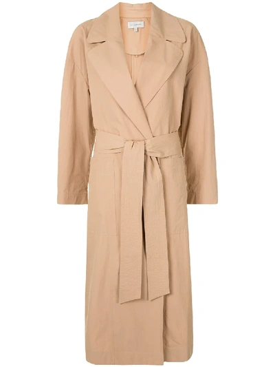 Lee Mathews Belted Trench Coat In Neutrals