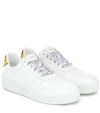 Versace Ilus Printed Leather Sneakers In White