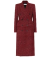 BALENCIAGA HOURGLASS CHECKED WOOL COAT,P00487558