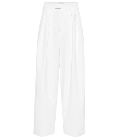 Bottega Veneta High-waisted Wide-leg Trousers In White
