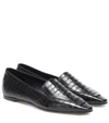 AEYDE Aurora croc-effect leather loafers,P00489537