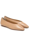 Aeyde Gina Square-toe Ballerina Shoes In Beige