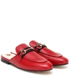 Gucci Princetown Horsebit-detailed Leather Slippers In Red