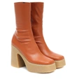 Stella Mccartney Vegetarian Leather Platform Ankle Boots In Brown