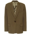 Attico Single-breasted Oversized Blazer In Green
