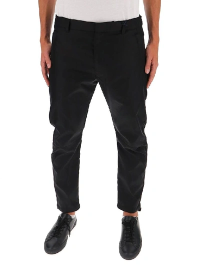 Prada Logo Plaque Detail Pants In Black