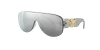 Versace Ve4391 Transparent Grey Sunglasses In Light Grey Mirror Silver