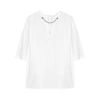 GIVENCHY WHITE CHAIN-EMBELLISHED COTTON TOP,3381633
