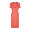 Givenchy Cape-effect Wool-crepe Dress In Coral