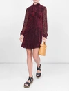 Saint Laurent Pussy-bow Devoré-chiffon Mini Dress