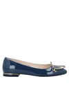TOD'S TOD'S WOMAN BALLET FLATS MIDNIGHT BLUE SIZE 7.5 SOFT LEATHER,11916400FW 5