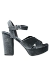 OTTOD'AME OTTOD'AME WOMAN SANDALS GREY SIZE 7 TEXTILE FIBERS,11917051PO 15